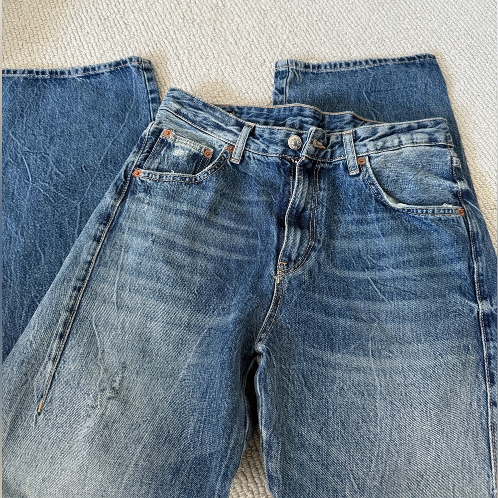 ZARA Dark Denim Balloon Jeans